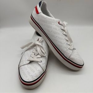 Tommy Hilfiger Falconer Perforated Leather Logo Sneakers 8.5